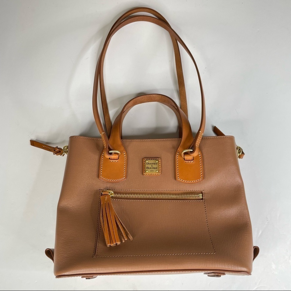 Dooney & Bourke Morgan Saddle Tan Shoulder Bag with Dust Bag and Coin Purse